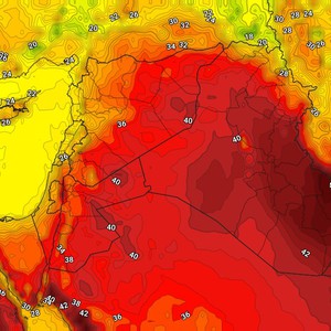 العراق: كتلة هوائية شديدة الحرارة تؤثر على البلاد بدءًا من السبت وتتزامن مع هبوب رياح البوارح المثيرة للغبار