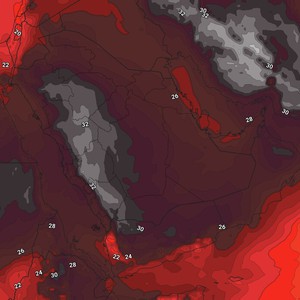 الخليج العربي | الأجواء الحارة هي السمة البارزة تزامناً مع إستمرار نشوء احوال جوية غير مُستقرة في بعض المناطق ينتج عنها هطول للأمطار الرعدية      