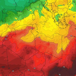 انسياب الرياح الباردة إلى وسط المتوسط يدفع بالدفء إلى بلاد الشام