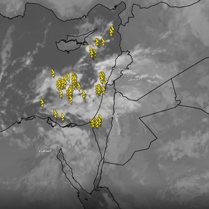 تحديث الساعة 10-03-فجراً-اخر صور الأقمار...تساقط الأمطار على محافظة العقبة