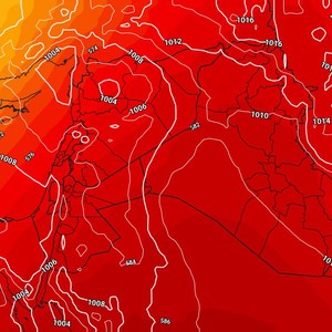 الأردن | كتلة هوائية حارة نسبياً الأحد في مقدمة مُنخفض جوي خماسيني الإثنين 