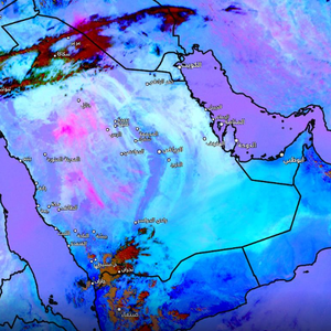 تحديث 12:40م | تنبيه من موجة غبار تشكلت شرق المدينة وتتحرك نحو حائل 