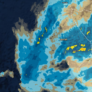 تحديث 12:40 | سُحب تترافق بزخات خفيفة من المطر تؤثر على مدينة جدة 