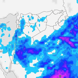 الأردن | أول حالة من عدم الاستقرار الجوي تبدأ الأربعاء وتستمر بشكل مُتباين لعِدّة أيام تترافق مع هطولات رعدية عشوائية