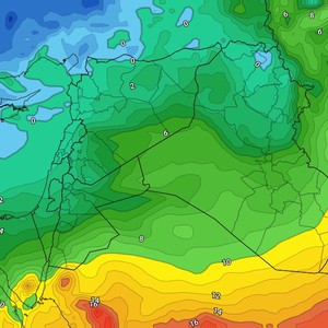 العراق - نهاية الأسبوع | انخفاض ملموس على درجات الحرارة الجمعة مع استمرار نشاط الرياح السطحية