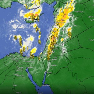 الأردن | بدء تأثير المنخفض: غيوم رعدية قوية مرفقة بالبرد و الامطار الغزيرة في بعض المناطق - يرجى الحذر