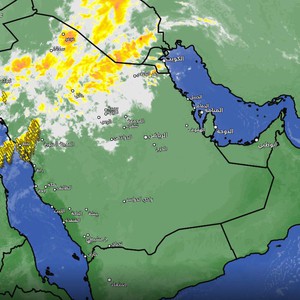 تحديث 8:00 صباحا | الجبهة الباردة تعبر ينبع وزخات امطار رعدية على سواحل وسط البحر الأحمر 