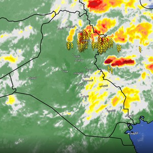العراق - تحديث الساعة 6:40 مساءً | سُحب رعدية قوية شمالاً وتنبيه من سيول