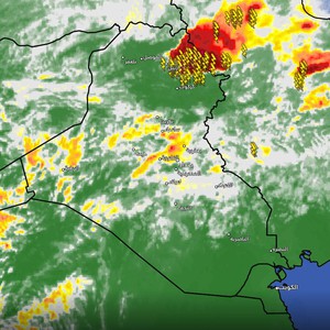 العراق تحديث الساعة 3:00 عصراً | سُحب رعدية قوية شمالاً وتنبيه من تشكل السيول