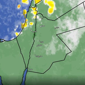 الأردن - تحديث الساعة 10:40 ليلاً | استمرار توافد السُحب الماطرة على اجزاء من المملكة