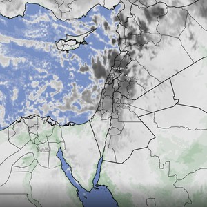 Jordan - update at 7:30 | A belt of clouds loaded with heavy rain is preparing to cross the north and center of the Kingdom
