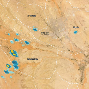 تحديث 2:20م | بداية نشاط السُحب الرعدية جنوب غرب الرياض الان 