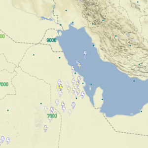 تحديث 10:40م - الدمام | كميات كبيرة من السُحب الرعدية الماطرة تندفع نحو المدينة الان والأمطار متوقعة بعد قليل 