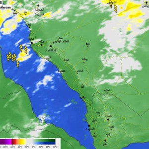 تنبيه : سحب رعدية كثيفة قبالة سواحل جدة ووسط القطاع الغربي (ليلة السبت)