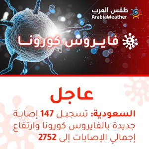 السعودية | تسجيل 147 إصابة جديدة بالفايروس كورونا وإجمالي المصابين يرتفع إلى 2,752