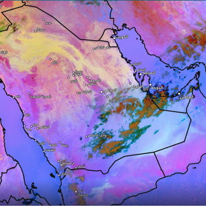 تحديث 7:30  صباحاً | تأثر أجزاء من جنوب غرب المملكة بموجة الغبار خلال الساعات القادمة 