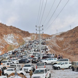 السعودية | تساقطات ثلجية متراكمة متوقعة على جبل اللوز ليل الخميس ونهار الجمعة  