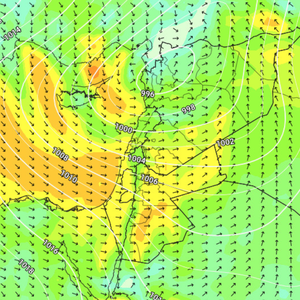 الرياح القوية من اهم مميزات المنخفض القادم 