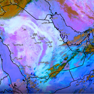 تحديث 2:30 عصراً | أمطار خفيفة ورياح قوية تثير الغبار على الجوف والحدود الشمالية