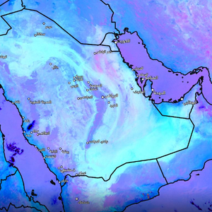تحديث 1:00 ظُهراً | الرياح تنشط في حفر الباطن والرؤية الأفقية دون الـ 2000م بسبب الغبار
