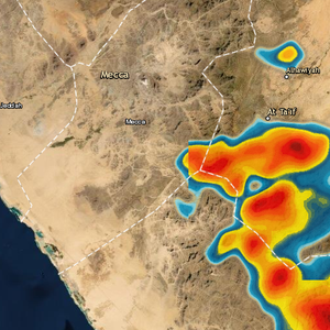 تحديث 3:30م | تزايد فرص الأمطار الرعدية على مكة والطائف خلال الساعات القادمة 