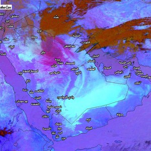 ربع مليون كيلو متر مربع مساحة العاصفة الرملية حتى ظهر الأربعاء