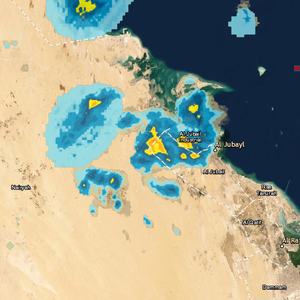 تحديث 2:15 صباحاً | أمطار خفيفة ومتوسطة تبدأ بالتأثير على الجبيل 