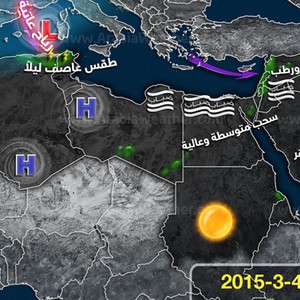 حالة الطقس في الوطن العربي ليوم الأربعاء