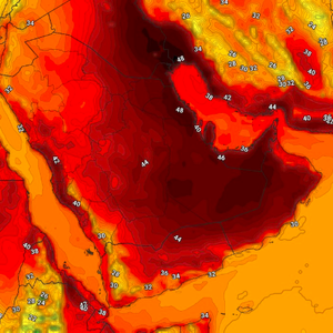 مرتفع مداري وتعمق لمنخفض الهند الموسمي يرفع درجات الحرارة بشكل إضافي في السعودية وشبه الجزيرة العربية 