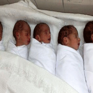 سيدة أردنية تُنجِب خمسة توائم دفعةً واحدة