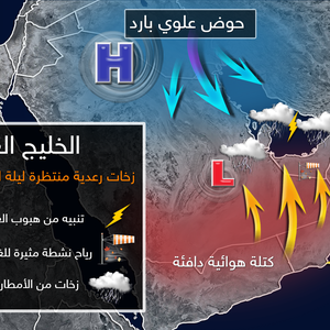 الليلة ويوم الأحد .. سحب رعدية وأمطار وسيول متوقعة على أغلب دول الخليج العربي