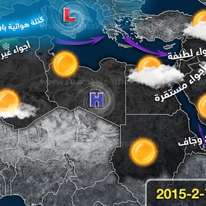 حالة الطقس المتوقعة في الوطن العربي ليوم السبت 