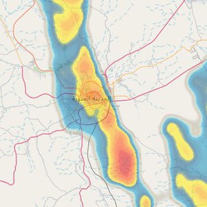 تحديث 9:00 ليلاً: نشاط للسحب الماطرة على المدينة المنورة مصحوبة بحدوث العواصف الرعدية