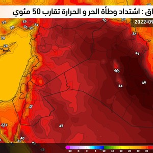 العراق: اشتداد وطأة الحر و الحرارة تُقارب 50 مئوي في بعض المناطق عطلة نهاية الأسبوع