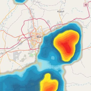 تحديث 5:10م : تكاثف للسحب الركامية شرق مكة المكرمة وتأثيرات مُحتملة على أجزاء من المدينة الساعات القادمة