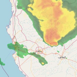 تحديث 6:30 : مراقبة خلايا من السُحب الركامية مصحوبة بأمطار مُتفاوتة الغزارة تتجه إلى مكة المكرمة