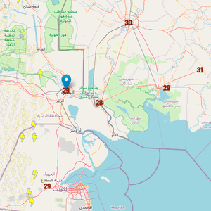 البصرة | سُحب رعدية ماطرة تقترب من المدينة وزخات رعدية من الأمطار الساعات القادمة