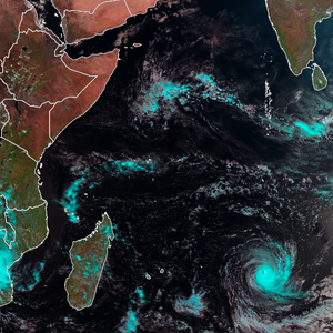 In contrast to the northern Indian Ocean and the Arabian Sea... three active tropical cases over the waters of the southern Indian Ocean, one of which is a category 4 cyclone