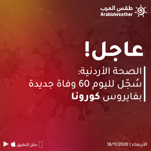 الصحة الأردنية: سُجل لليوم 60 حالة وفاة جديدة بكورونا (رحمهم الله)