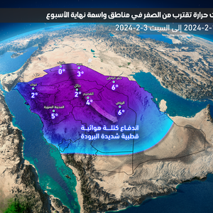 السعودية | لا تكشت .. البرد يشتد ودرجات حرارة تقترب من الصفر في مناطق واسعة نهاية الأسبوع .. تفاصيل