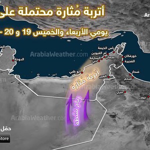 الأربعاء والخميس: نشاط على الرياح الجنوبية وأتربة مثارة مُحتملة