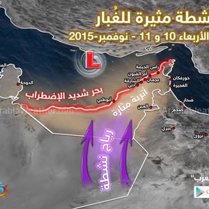 رياح نشطة مثيرة للغبار الثلاثاء والأربعاء.. وانخفاض بالحرارة مع فرصة للأمطار الخميس