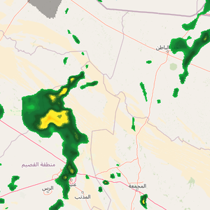 السعودية | بشكل نادر .. سحب ممطرة الآن شمال الرياض وفي أجزاء منطقتي القصيم وحفر الباطن!