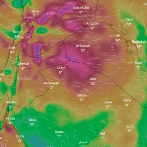 السعودية | اشتداد كبير في سرعة الرياح وغبار محتمل الساعات القادمة في هذه المناطق