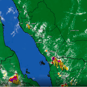السعودية - 2:15م | تطور سريع للسحب الركامية على المرتفعات من جازان وحتى الطائف