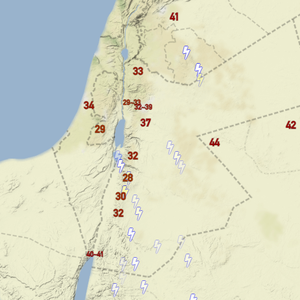 الأردن | صورة نادرة للبروق وهي تزين مساحات واسعة من خارطة الأردن الآن