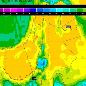 ضباب كثيف متوقع على أجزاء من البادية و السهول الشرقية و المرتفعات الجبلية ليلة الأربعاء / الخميس 