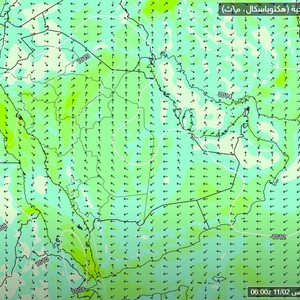 نشاط على سرعة الرياح السطحية الخميس