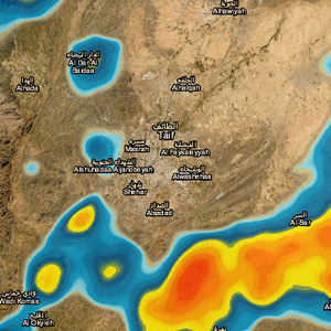 تحديث 2:00م | تزايد فرص الأمطار الرعدية على مدينة الطائف خلال الساعات القادمة