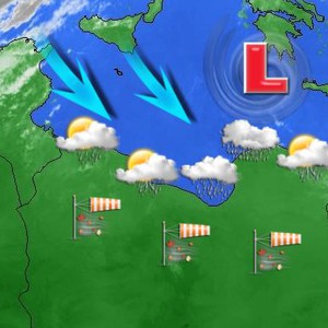 منخفض جوي يجلب الأمطار على أجزاء واسعة من السواحل الليبية